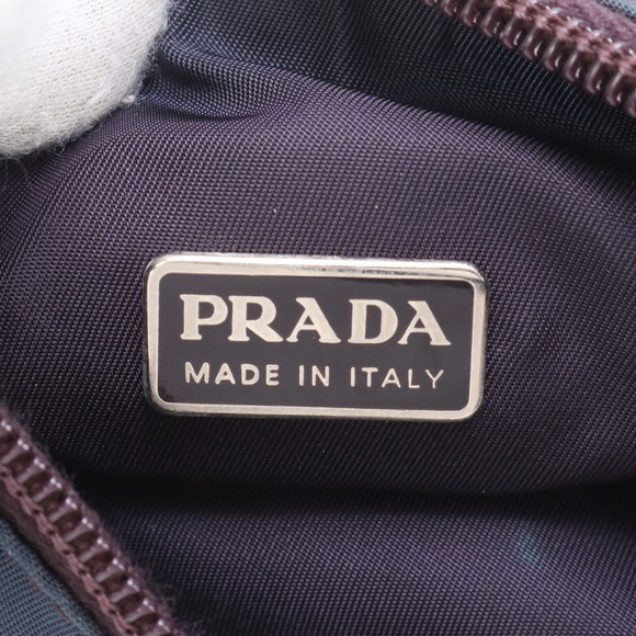 Prada Tessuto Nylon Triangle Accessory Pouch Tote Shoulder Navy Blue - Picture 13 of 14